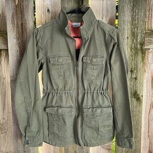 Green military jacket